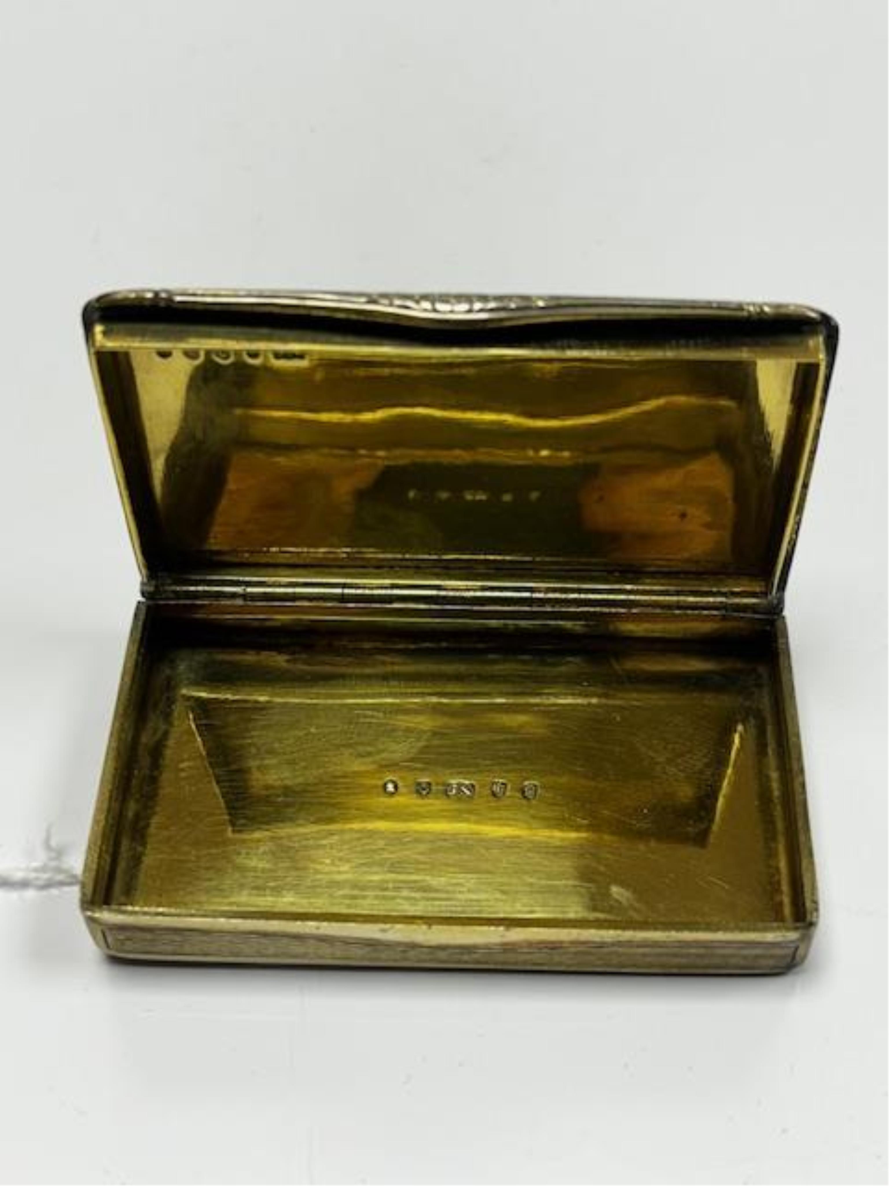 A late William IV Scottish engine turned silver gilt rectangular snuff box, by James Nasmyth